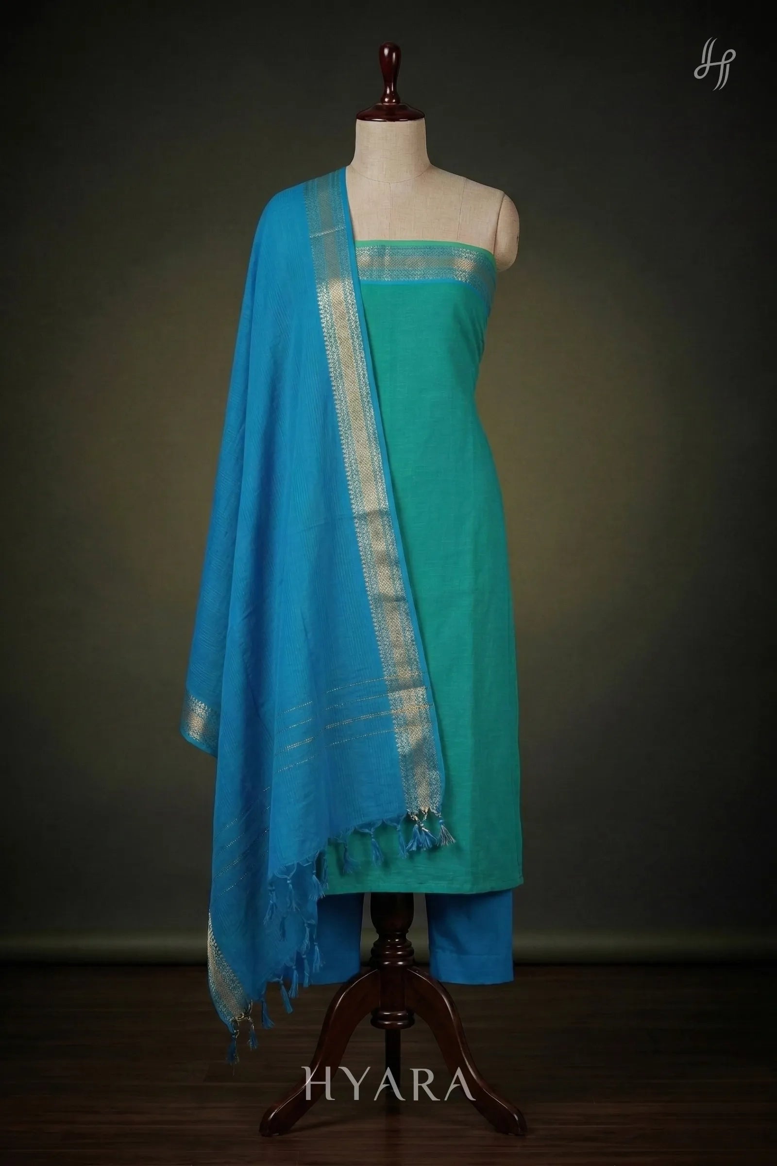 Iniya Mangalagiri Pure Handloom Cotton Unstitched Fabric