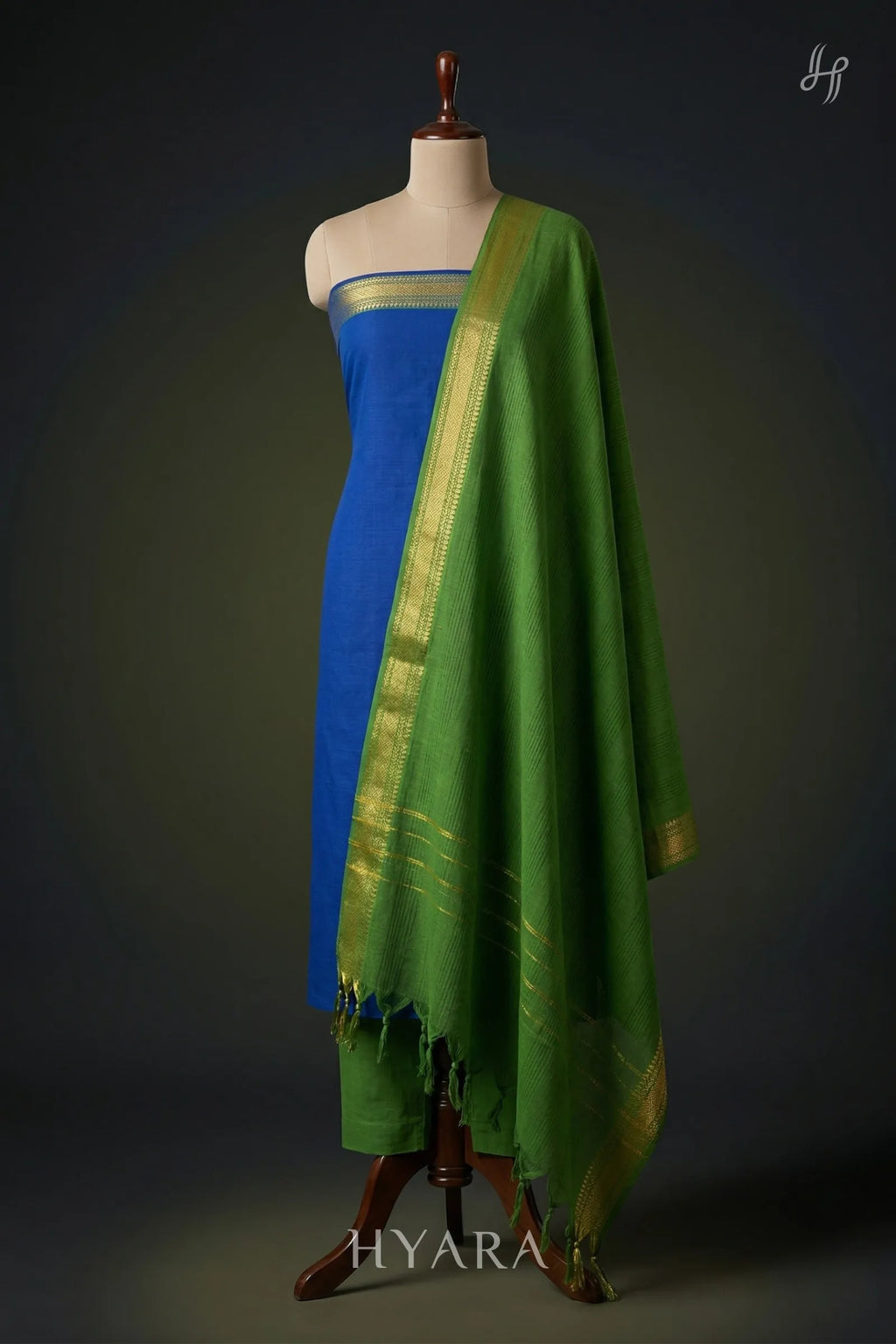 Nilothi Mangalagiri Pure Handloom Cotton Unstitched Fabric