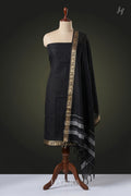 Kaajal – Black & Gold Narayanpet Unstitched Fabric Set