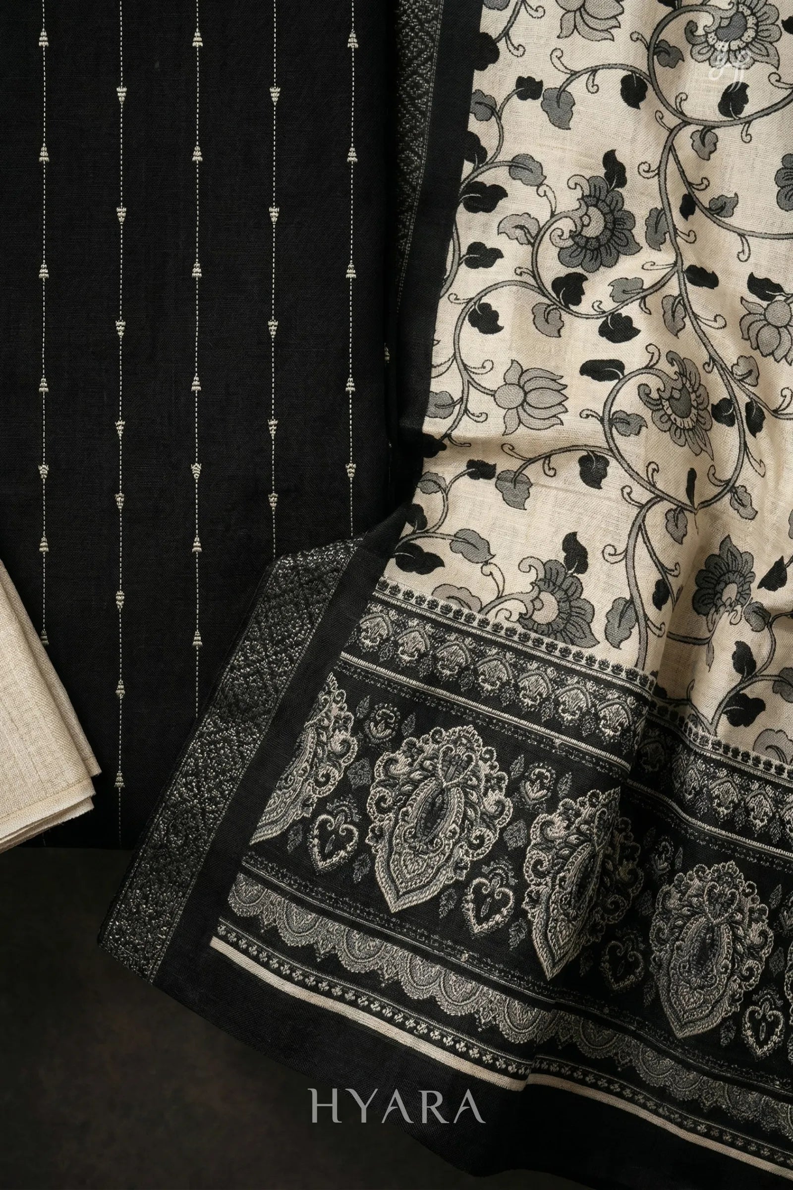 Kana Raw silk Handloom Cotton Unstitched Fabric