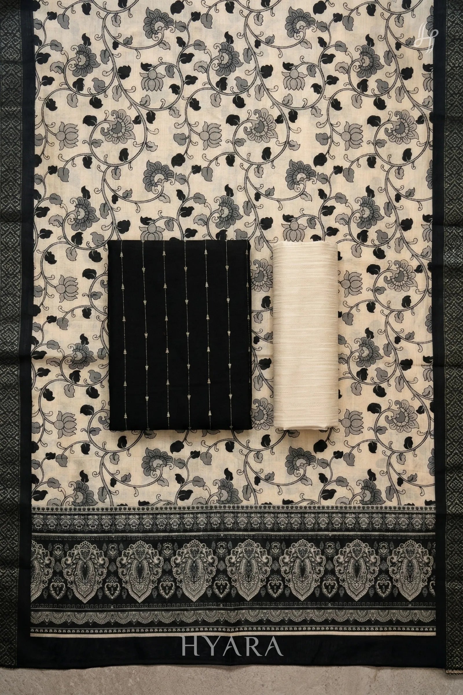 Kana Raw silk Handloom Cotton Unstitched Fabric