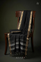 Kaajal – Black & Gold Narayanpet Unstitched Fabric Set