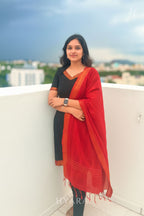 Kanmani – Black & Red Mangalagiri Cotton Suit Set