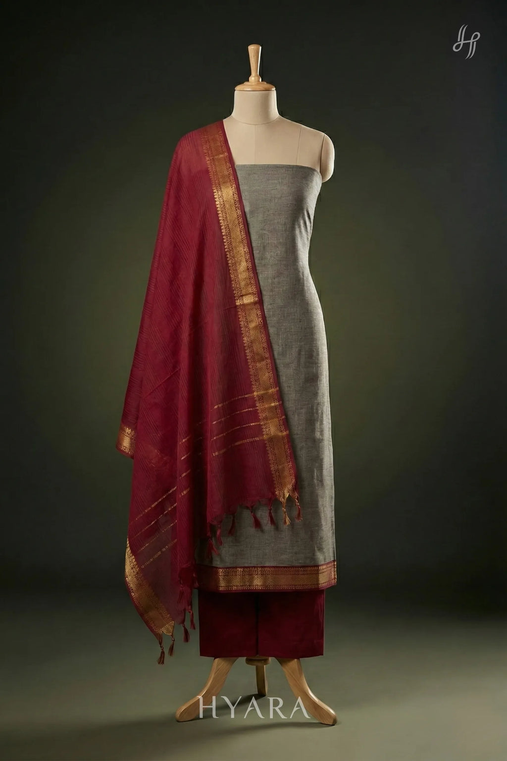 Agnika – Mangalagiri Pure Handloom Cotton Unstitched Fabric