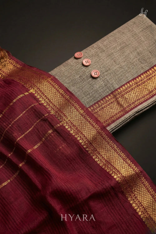 Agnika – Mangalagiri Pure Handloom Cotton Unstitched Fabric