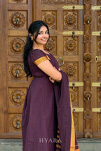 Alia – Maroon Mangalagiri Cotton Anarkali Kurti with Dupatta