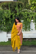 Ammu – Peach & Gold Mangalagiri Cotton Suit Set