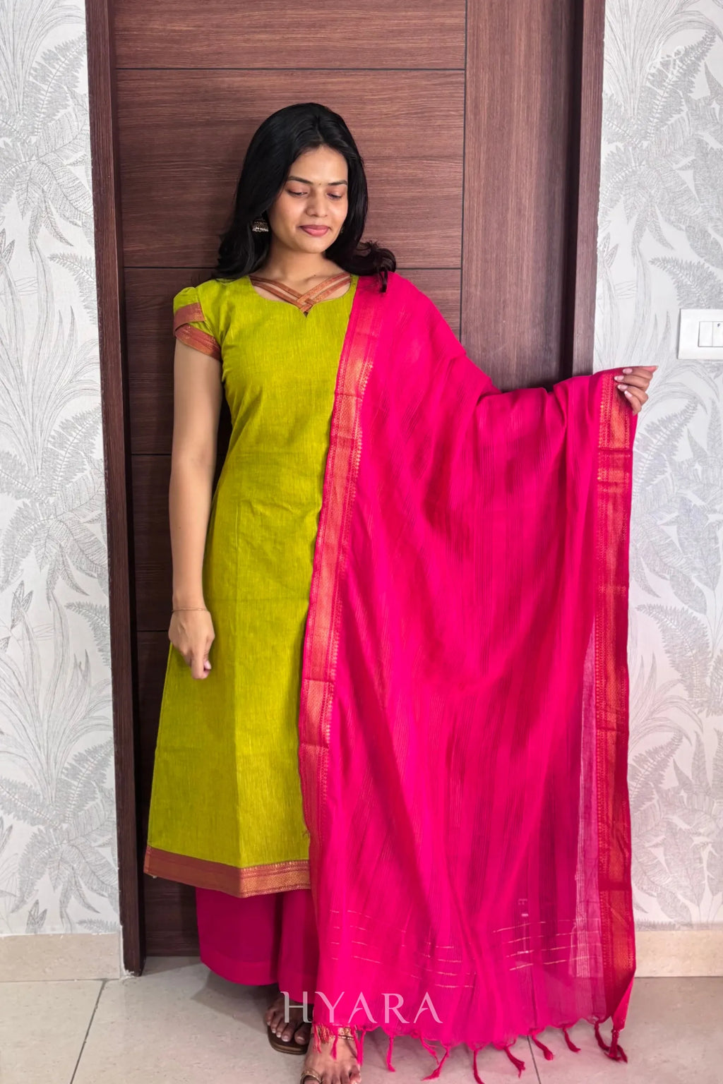  Mangalagiri Cotton A-Line Suit Set