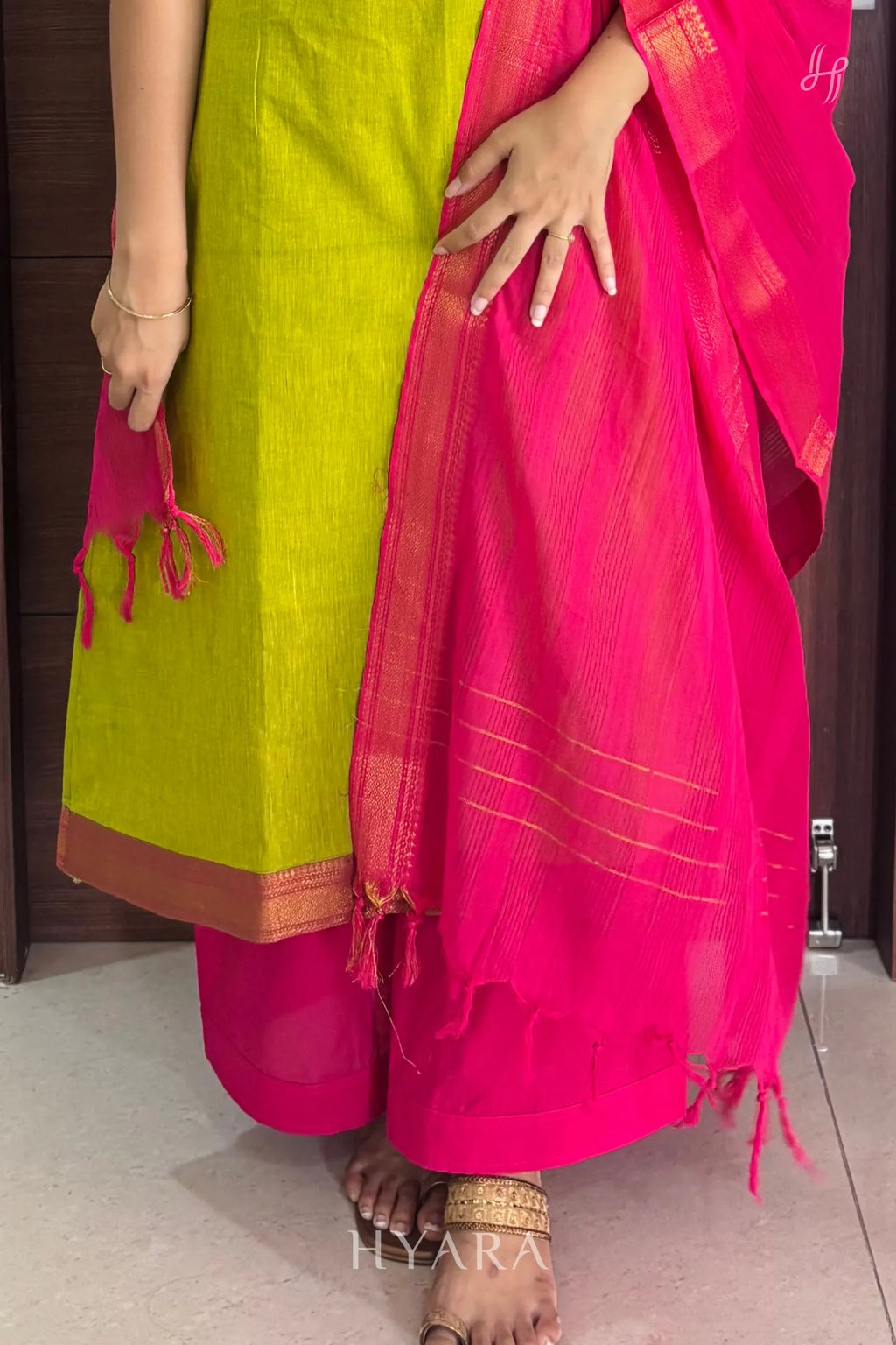  Mangalagiri Cotton A-Line Suit Set