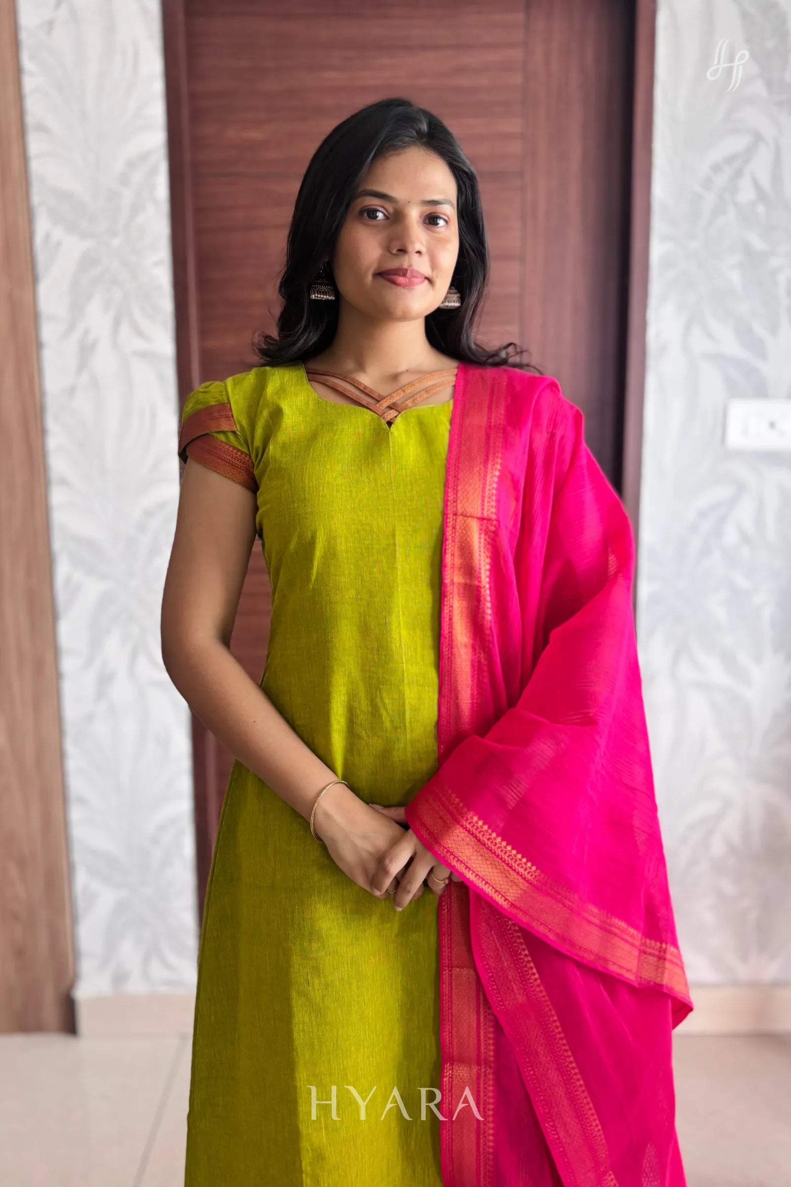  Mangalagiri Cotton A-Line Suit Set
