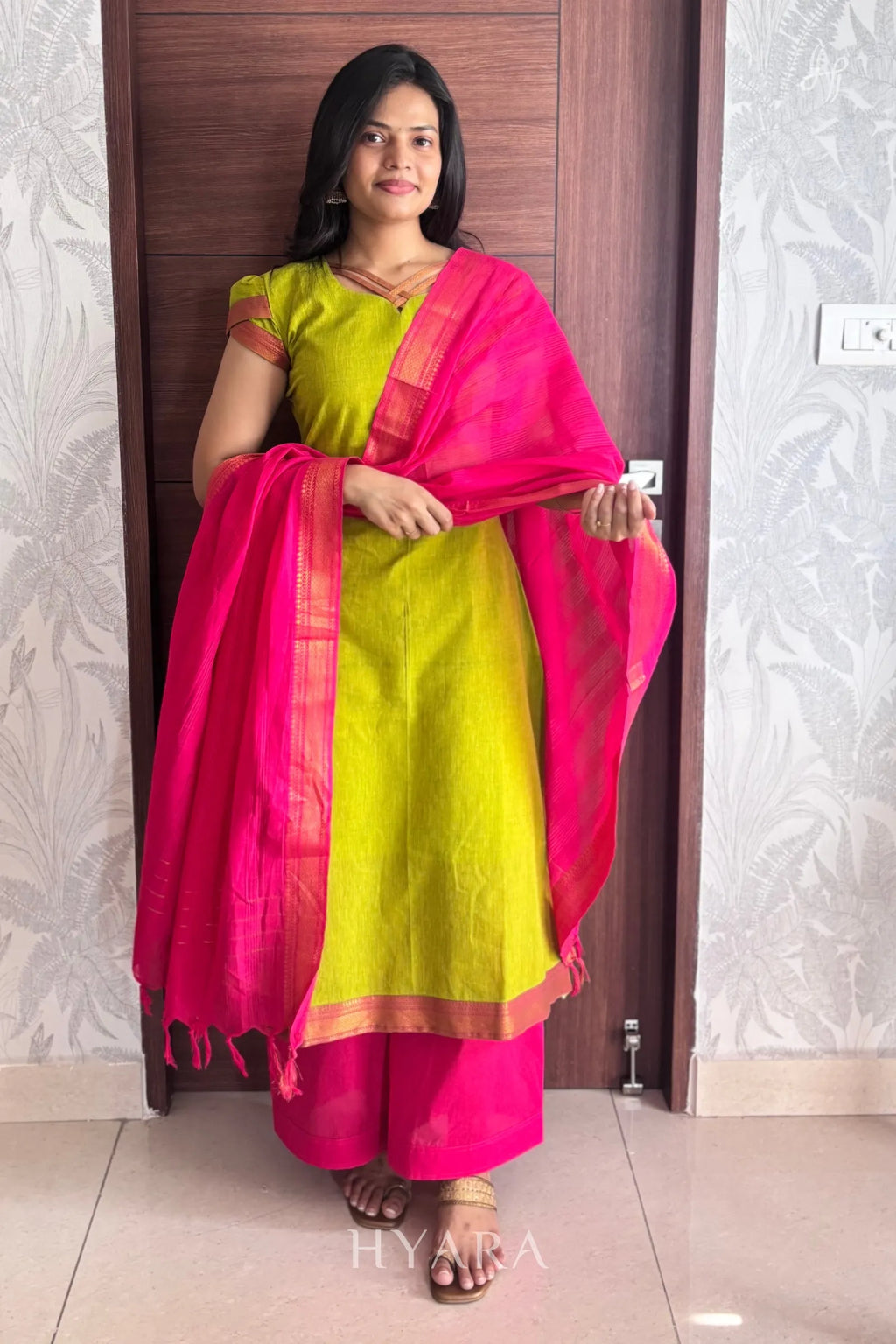 Mangalagiri Cotton A-Line Suit Set