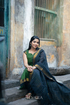 Anika – Green & Black Mangalagiri Cotton Suit Set