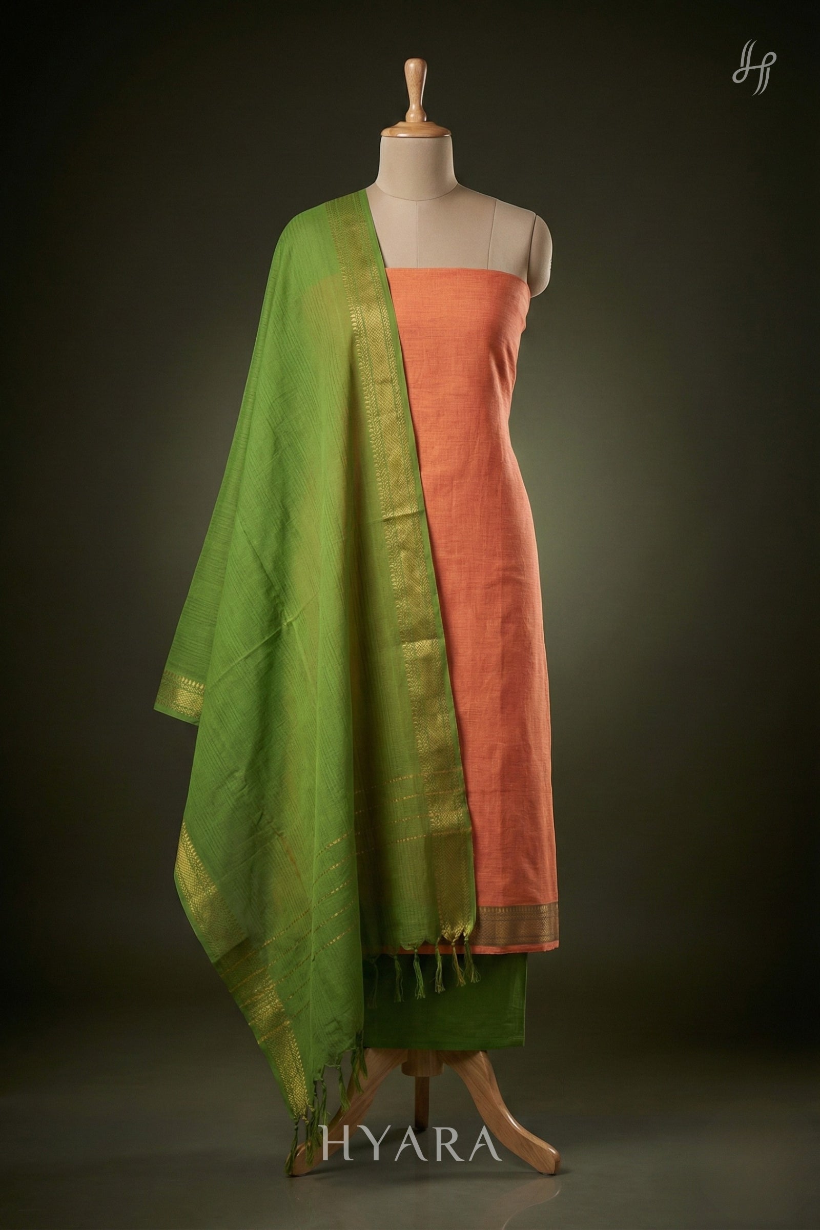 Aranya - Mangalagiri Pure Handloom Cotton Unstitched Fabric Set