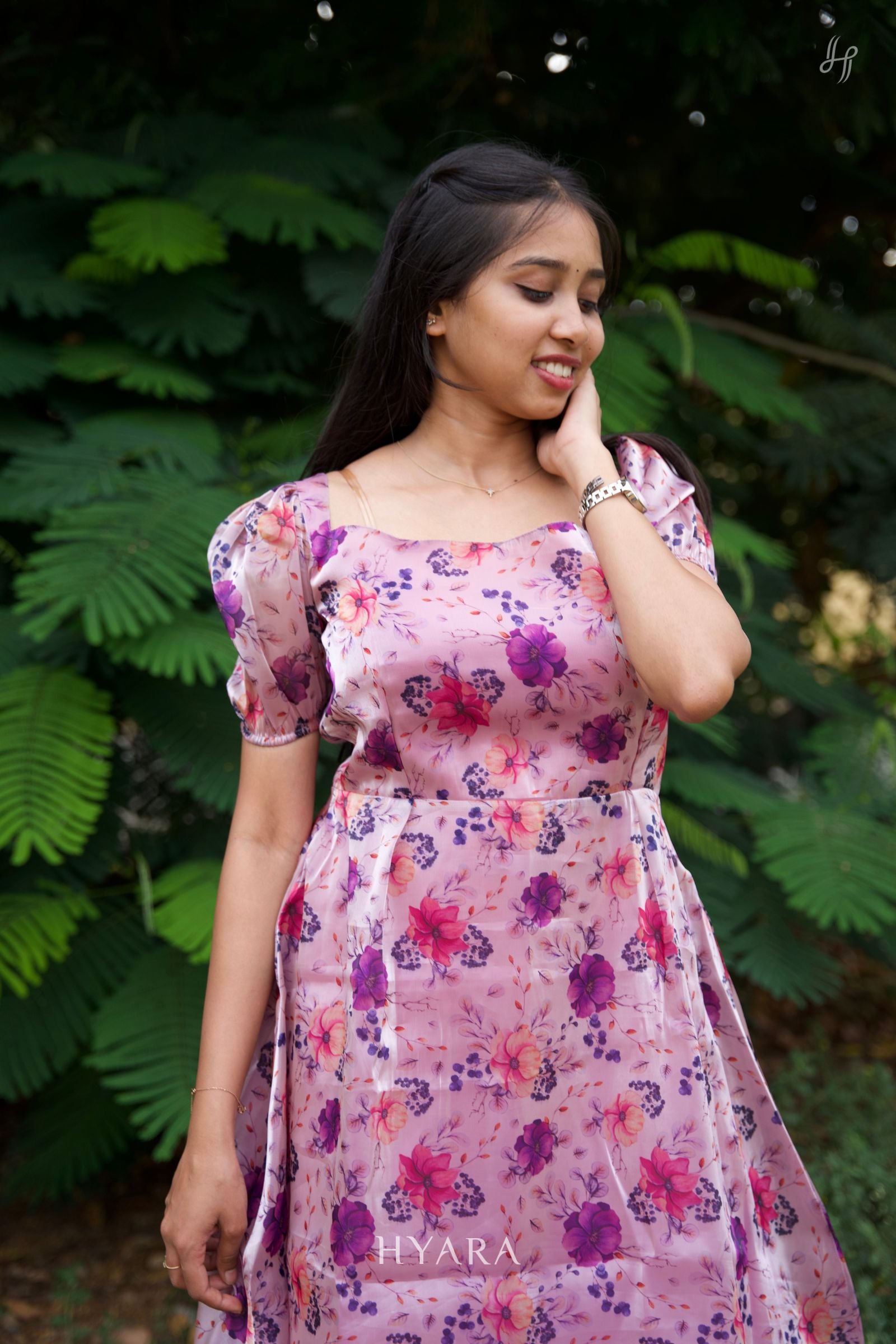Bloom – Purple Floral Organza Maxi Dress