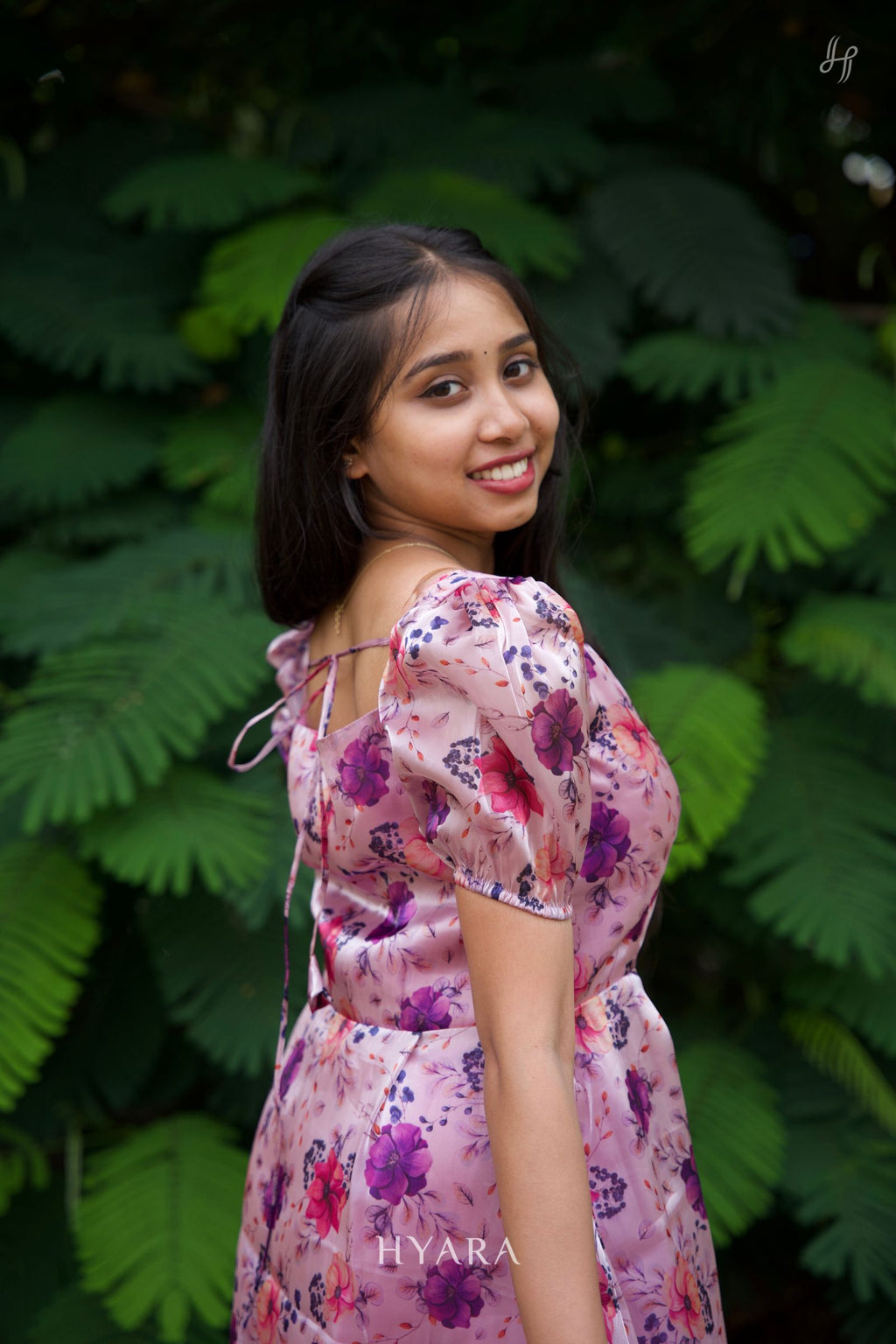 Bloom – Purple Floral Organza Maxi Dress