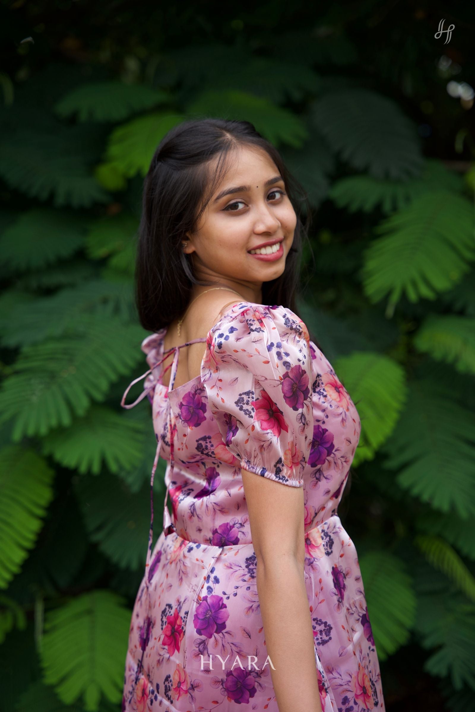 Bloom – Purple Floral Organza Maxi Dress