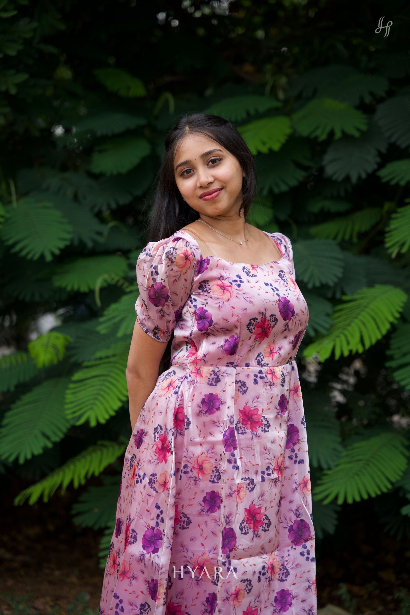 Bloom – Purple Floral Organza Maxi Dress