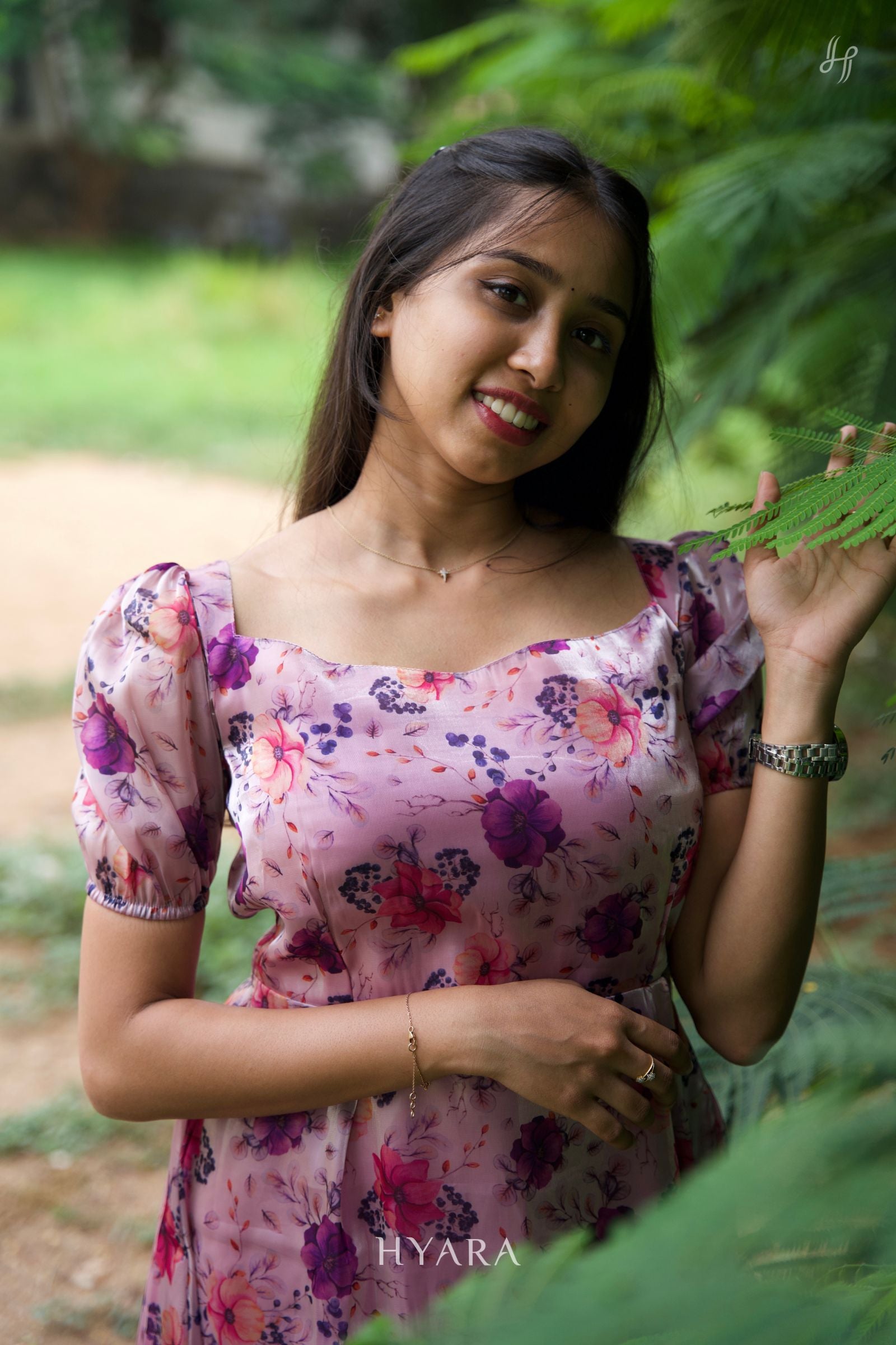 Bloom – Purple Floral Organza Maxi Dress