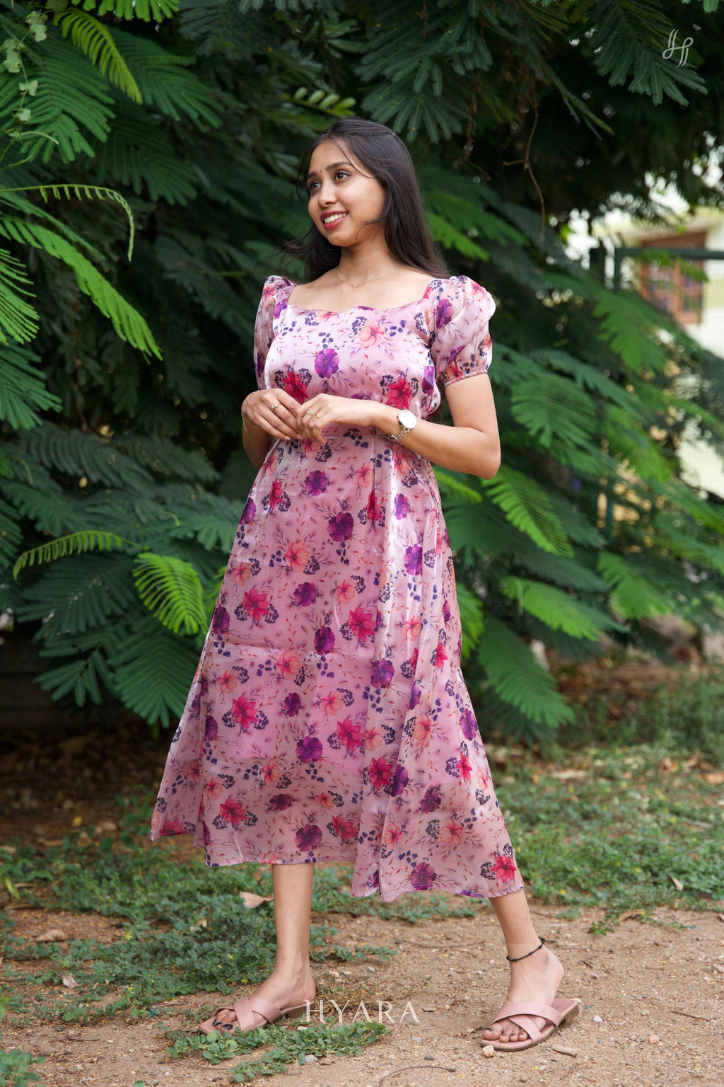 Bloom – Purple Floral Organza Maxi Dress