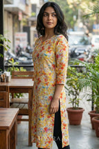 Aanya Floral Yellow Kurti