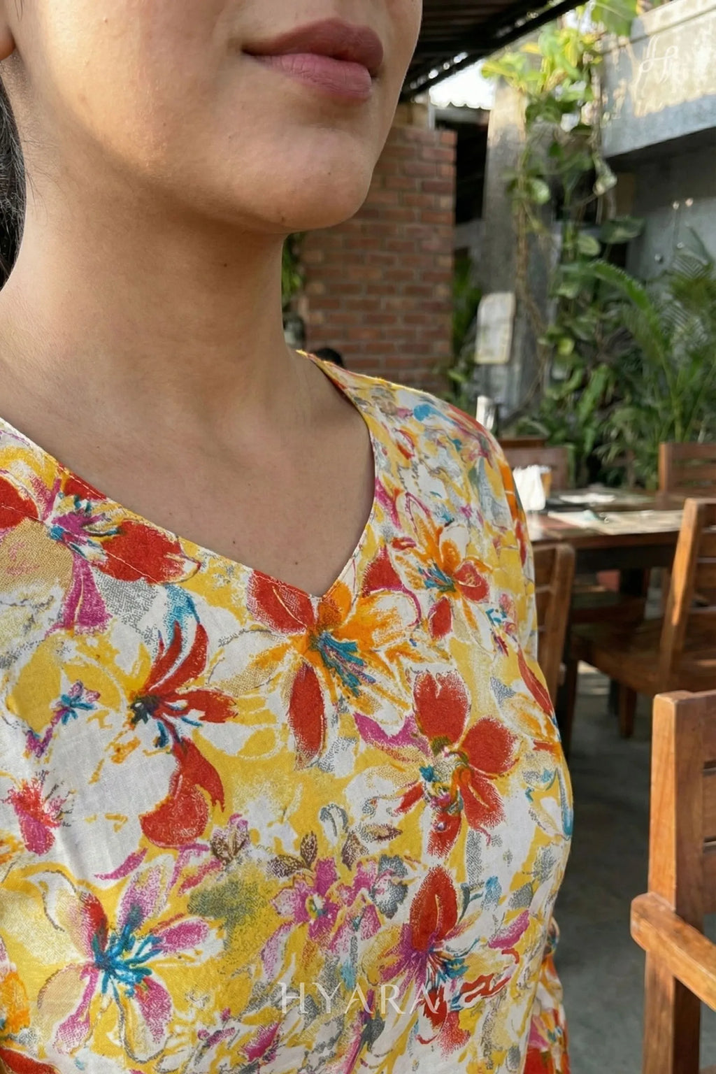 Aanya Floral Yellow Kurti