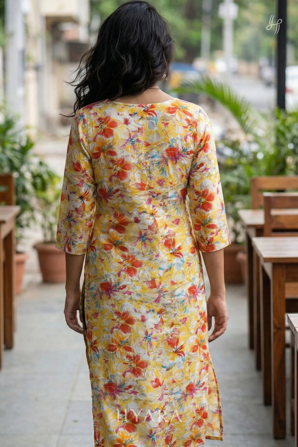 Aanya Floral Yellow Kurti