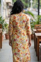 Aanya Floral Yellow Kurti