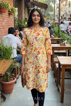 Aanya Floral Yellow Kurti