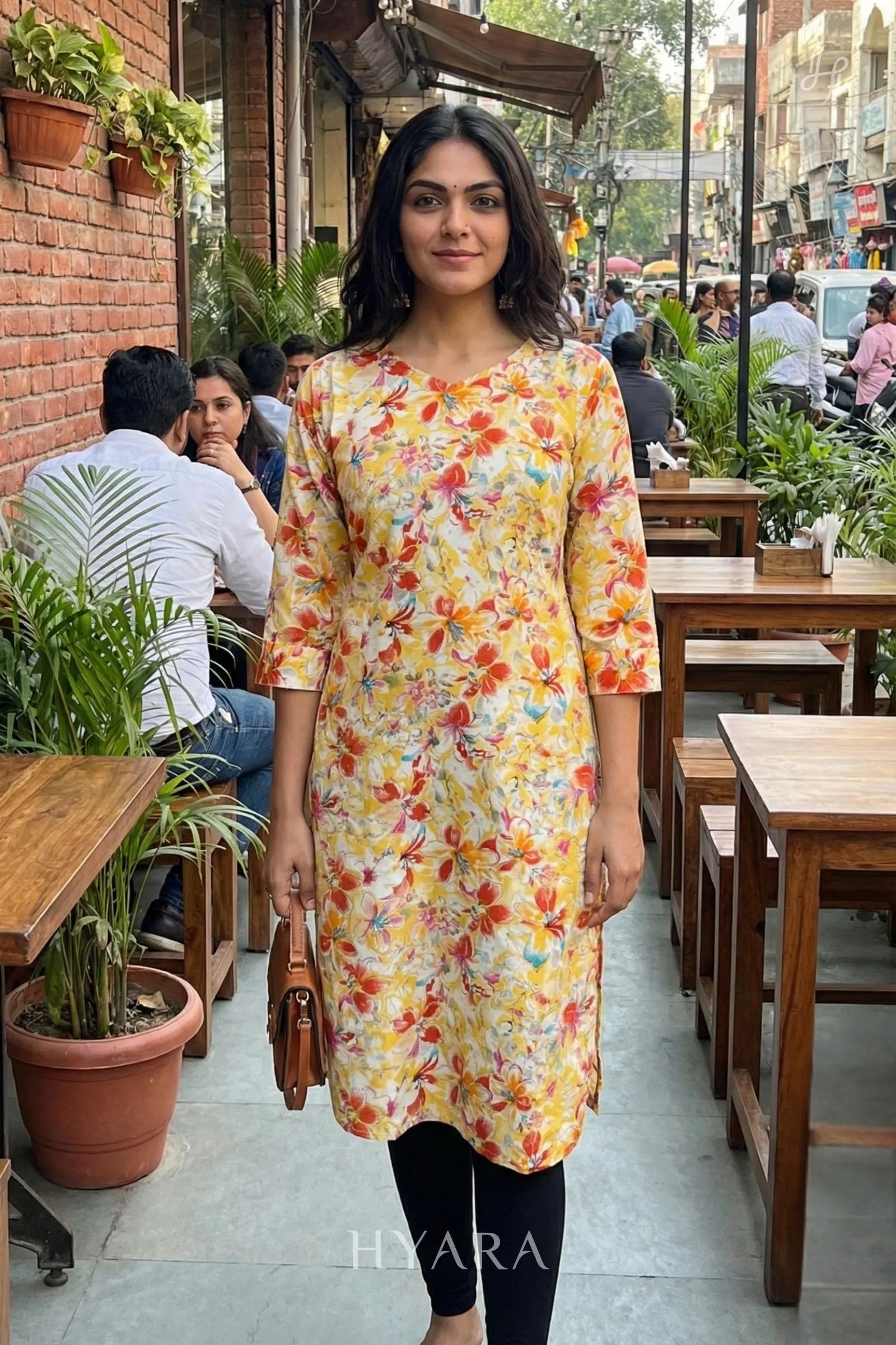 Aanya Floral Yellow Kurti
