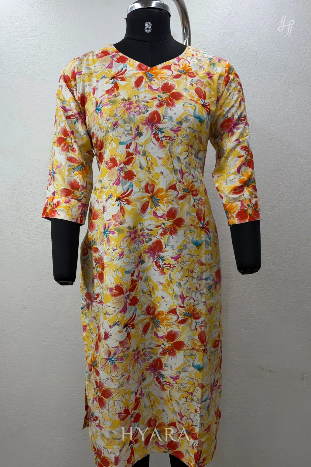 Aanya Floral Yellow Kurti