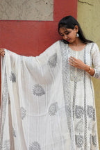 Aara – Mirror Work Anarkali Cotton Suit Set