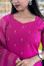 Aayana Rose Pink Raw Silk Kurti Set