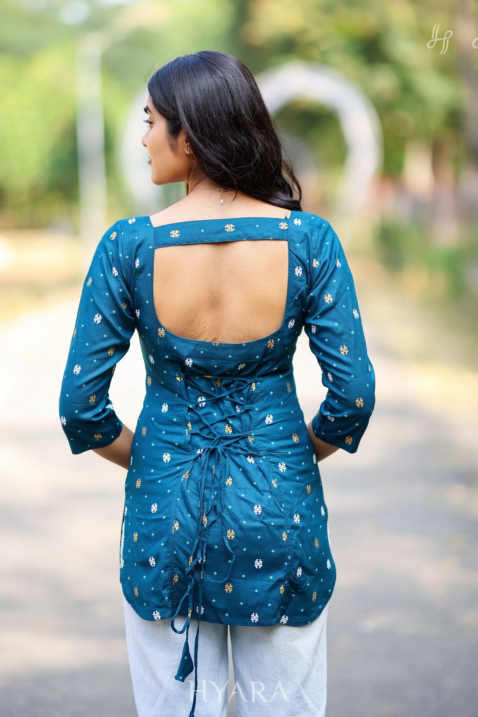 Aira Short Top with Corset Back