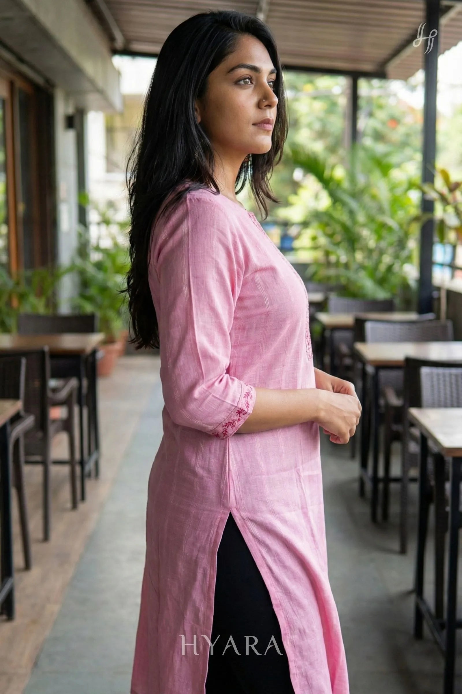 Anvi Rose Pink Kurti Top
