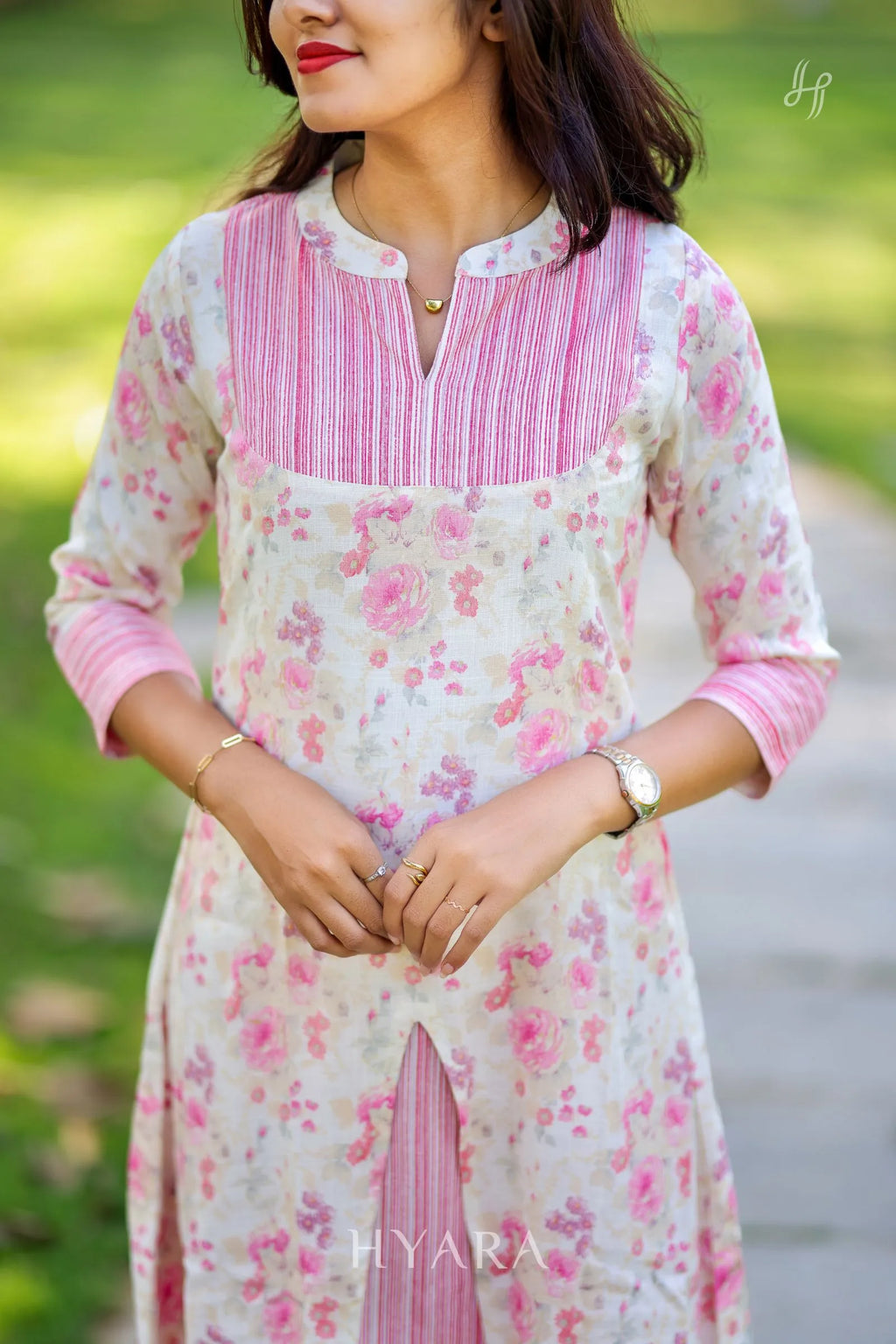 Elara Pink Floral Maxi