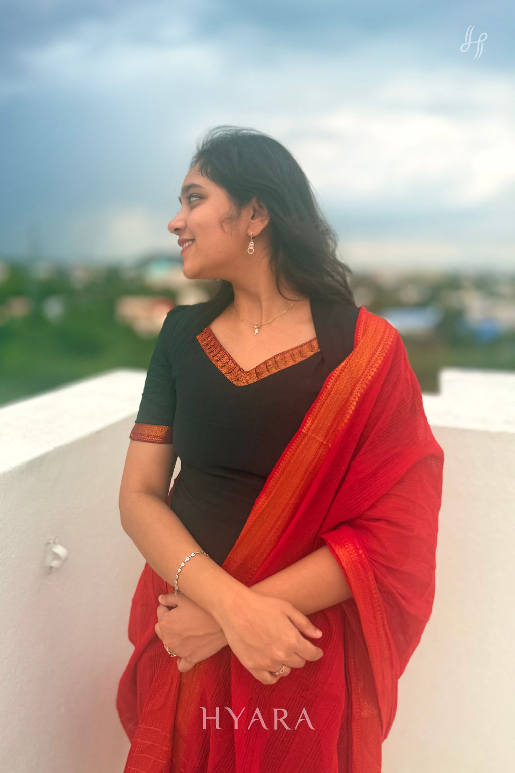 Kanmani – Black & Red Mangalagiri Cotton Suit Set