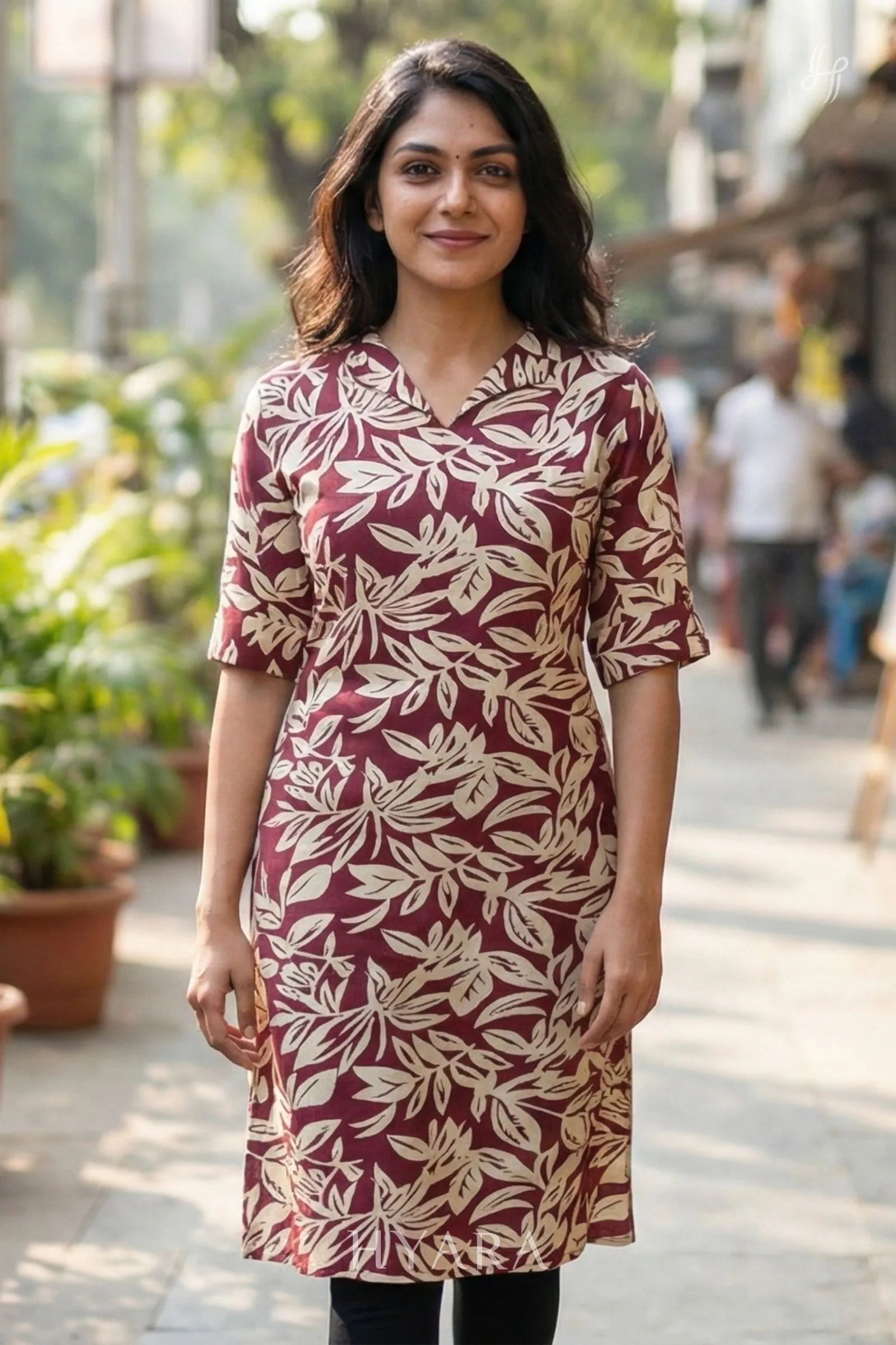 Kaya Wine Kurti Top
