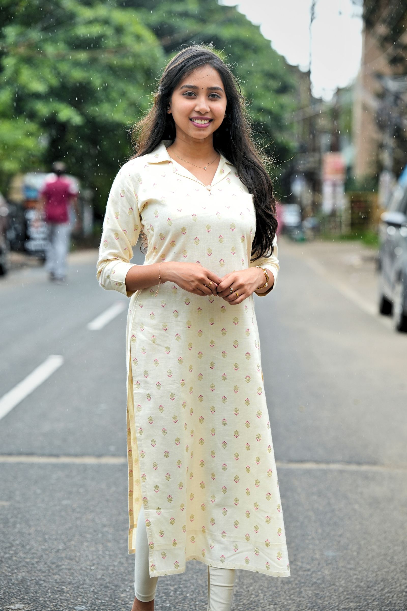 Mazhai – Butter Cream Kurti