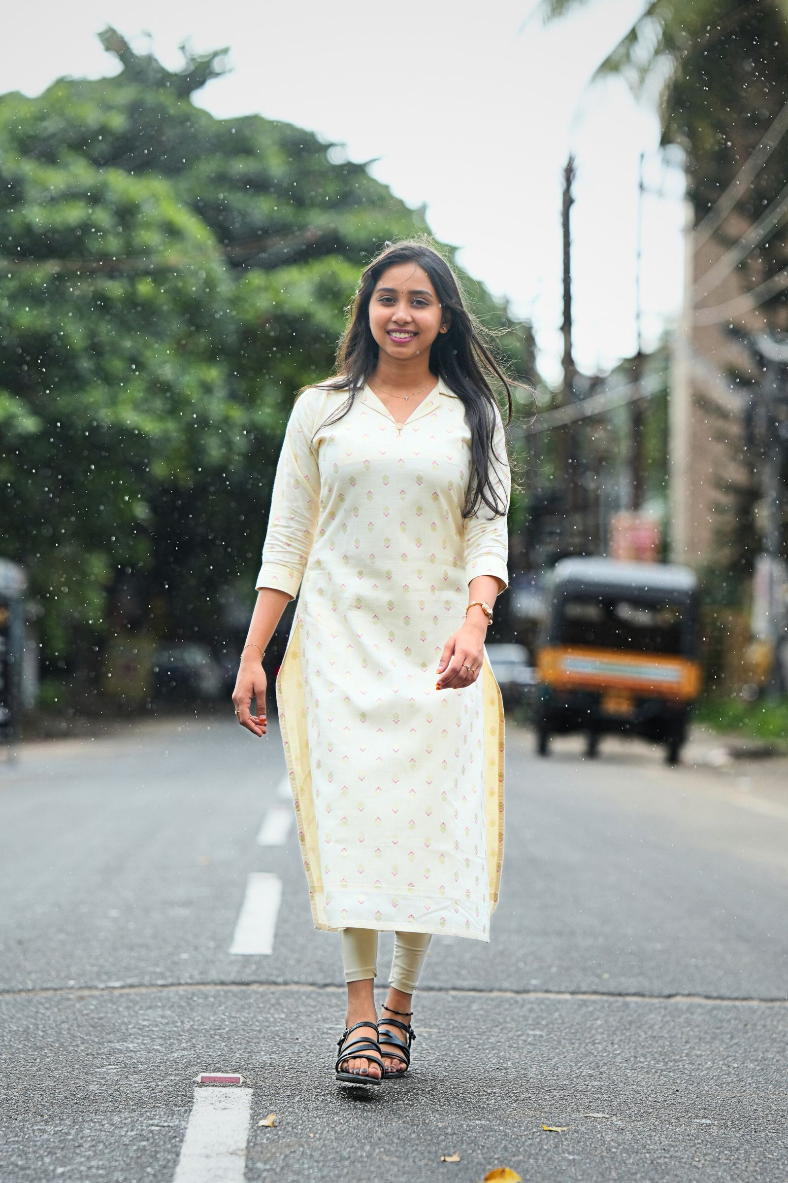 Mazhai – Butter Cream Kurti
