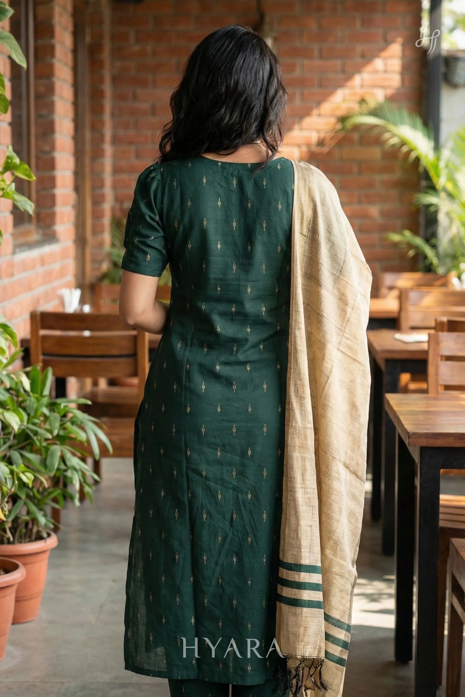 Mira Sage Green Raw Silk Kurti set