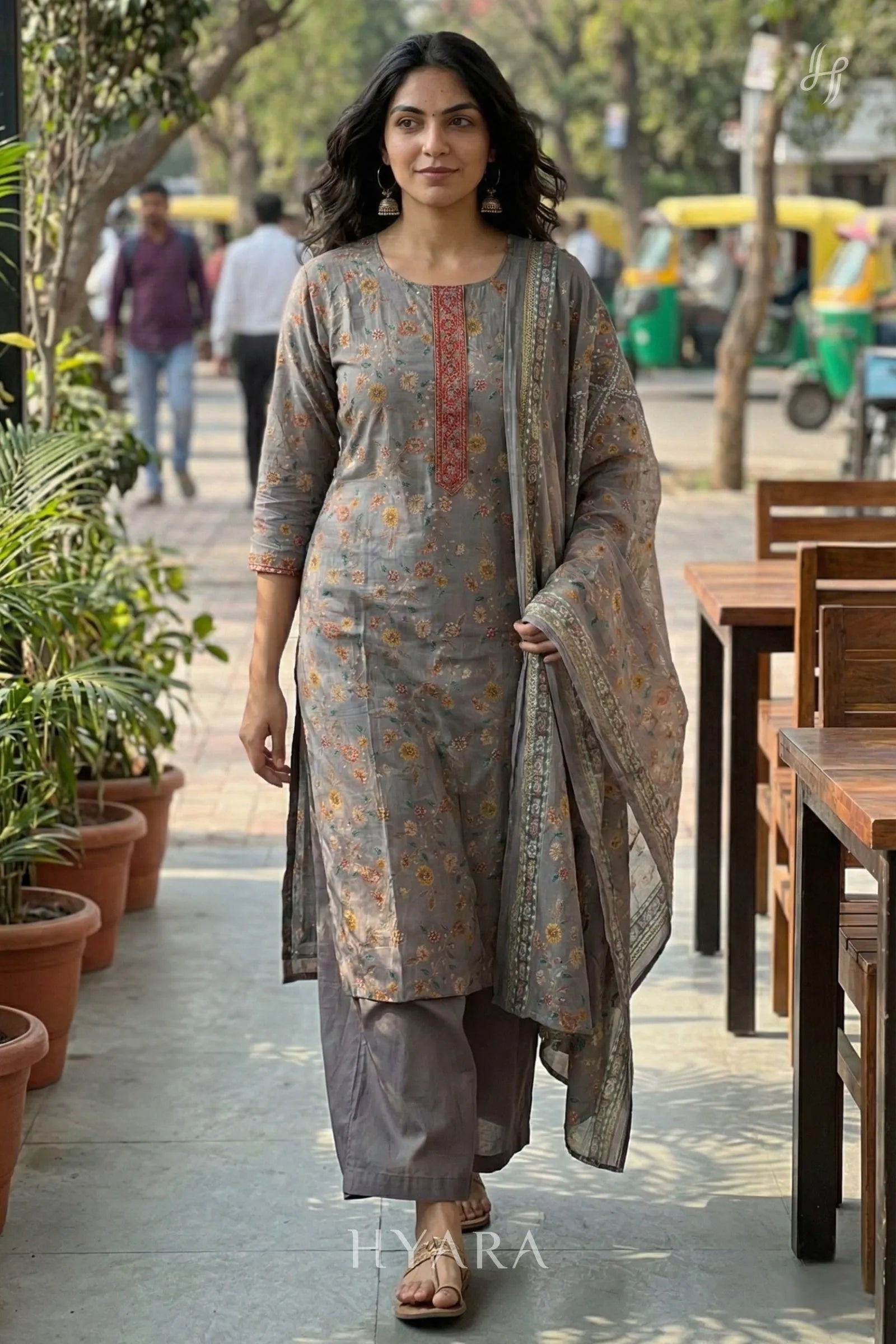 Nash Warm Grey Kurti Set