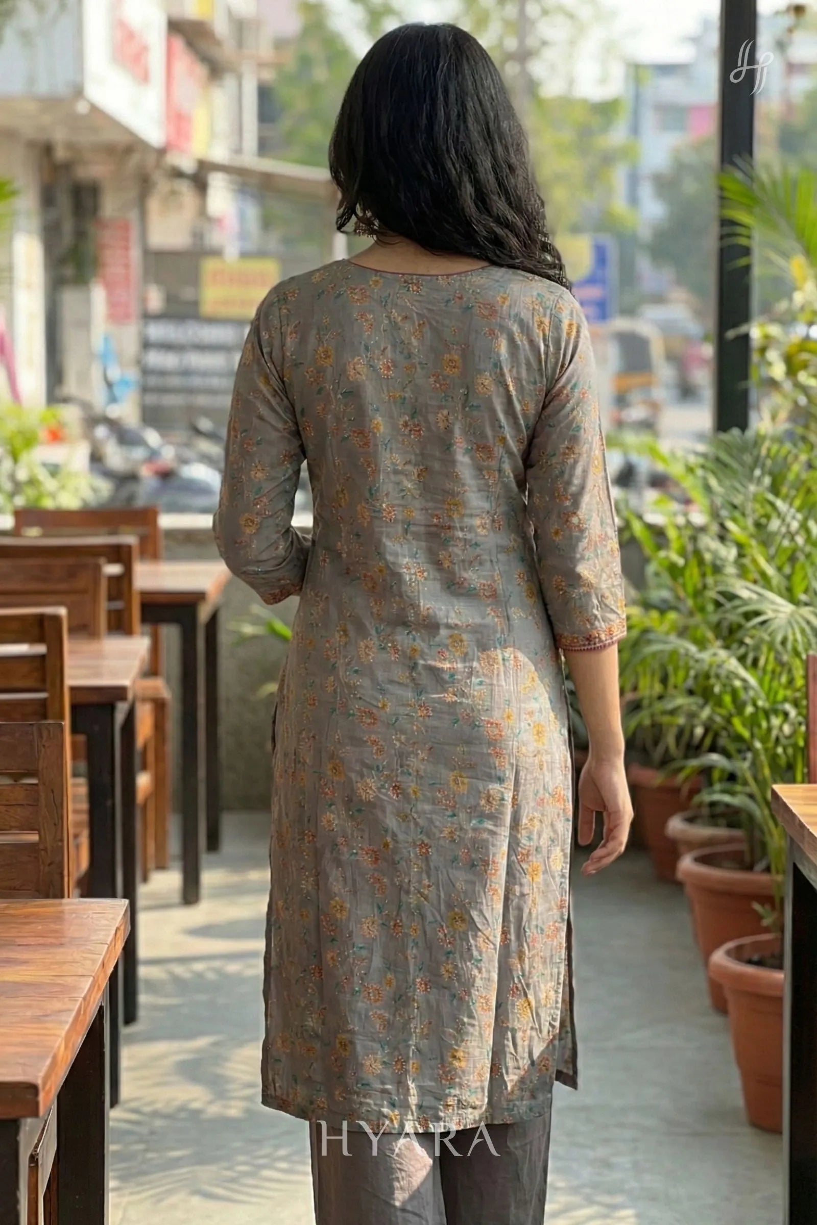 Nash Warm Grey Kurti Set