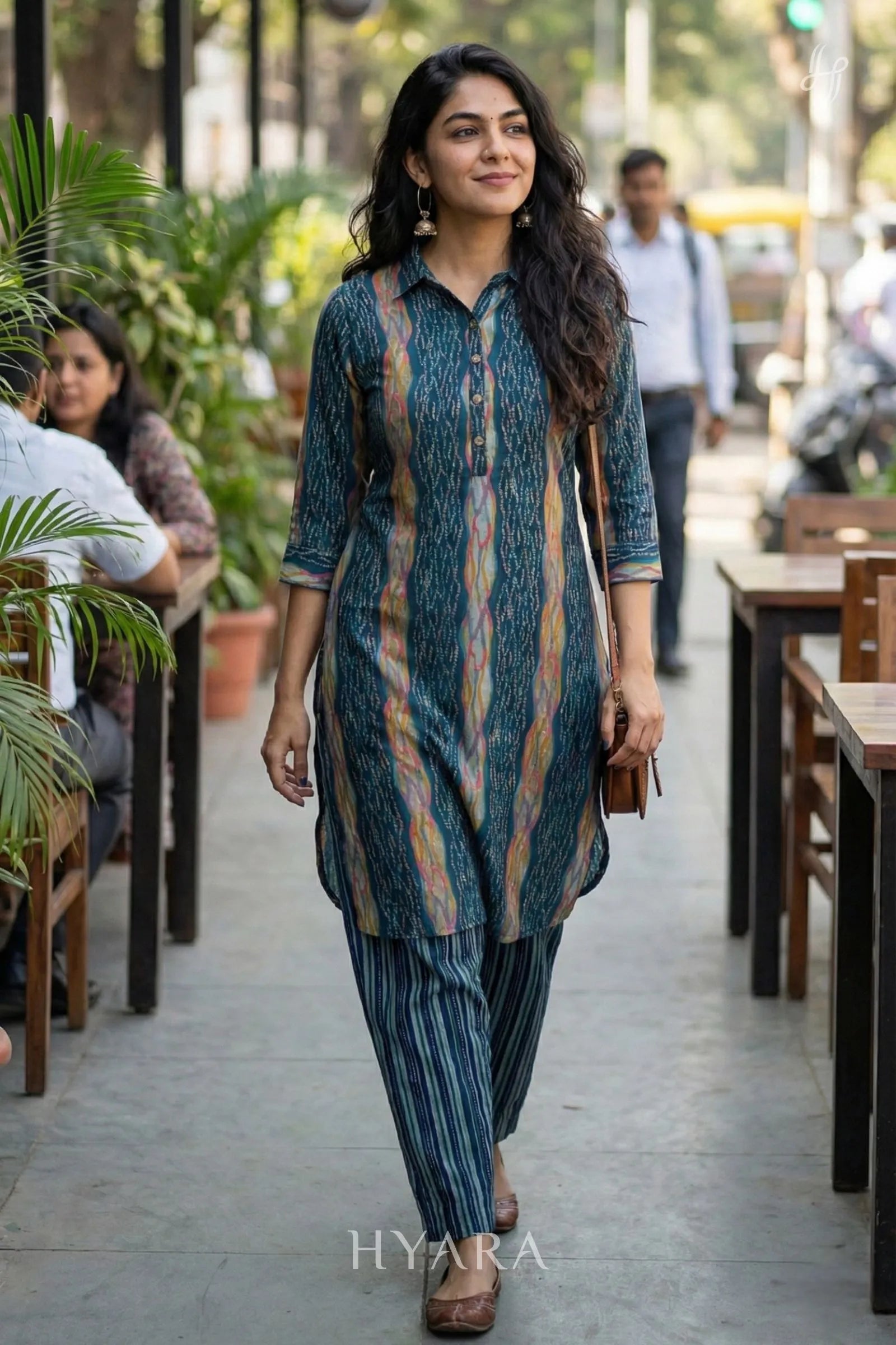 Nithya Peacock Teal Coord Set