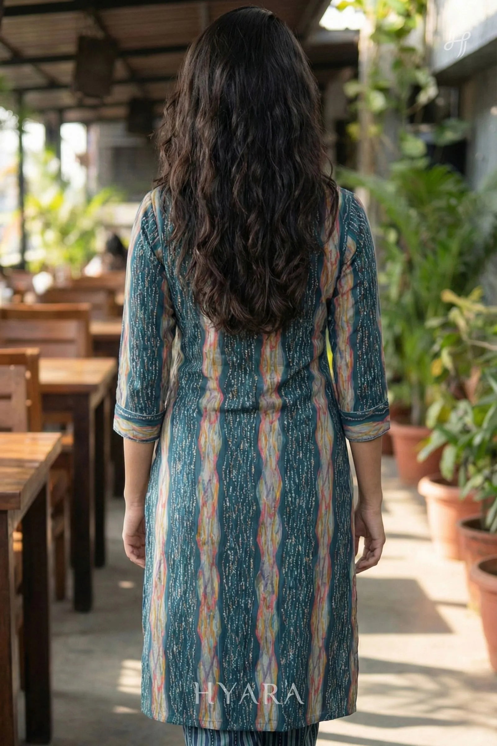 Nithya Peacock Teal Coord Set