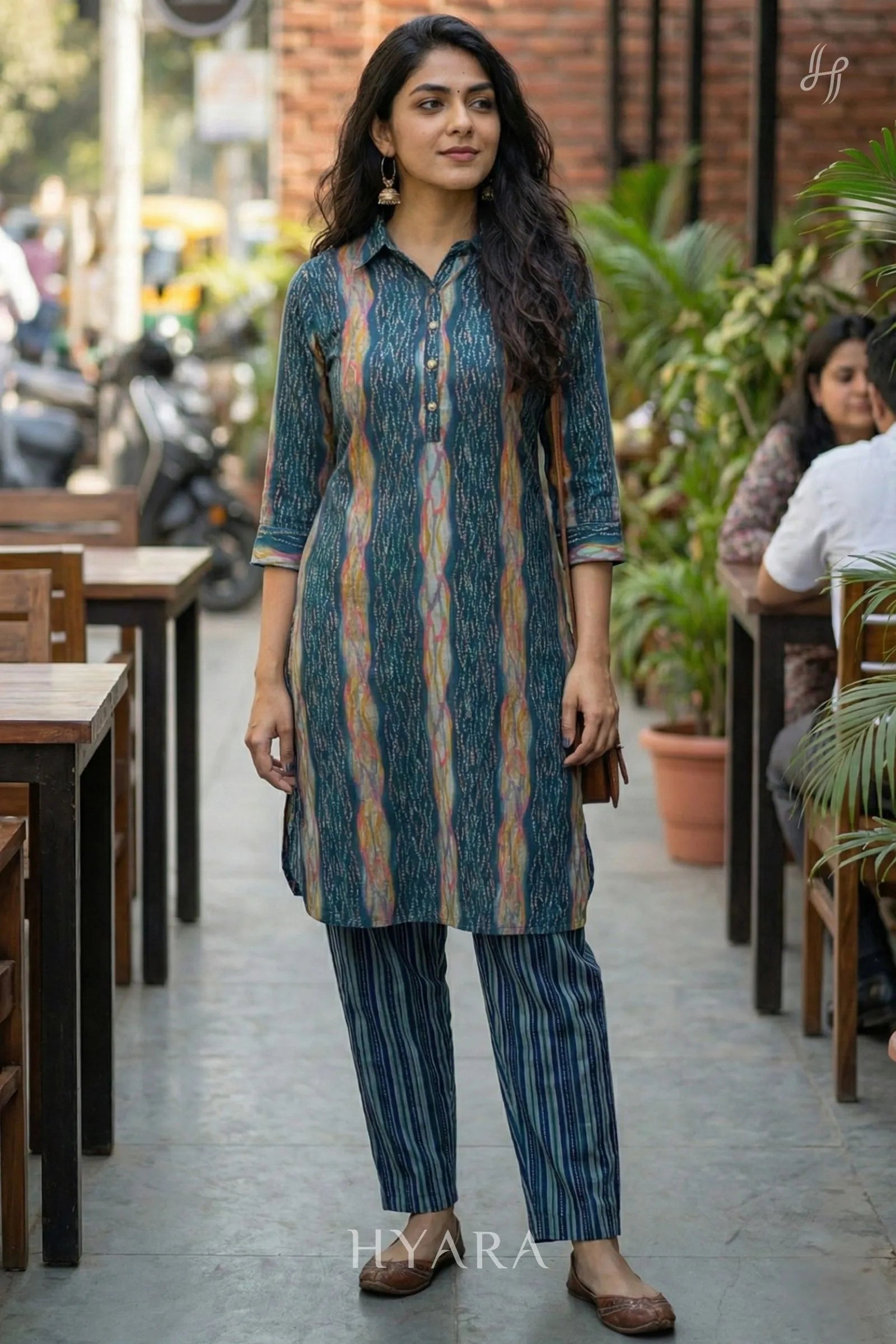 Nithya Peacock Teal Coord Set