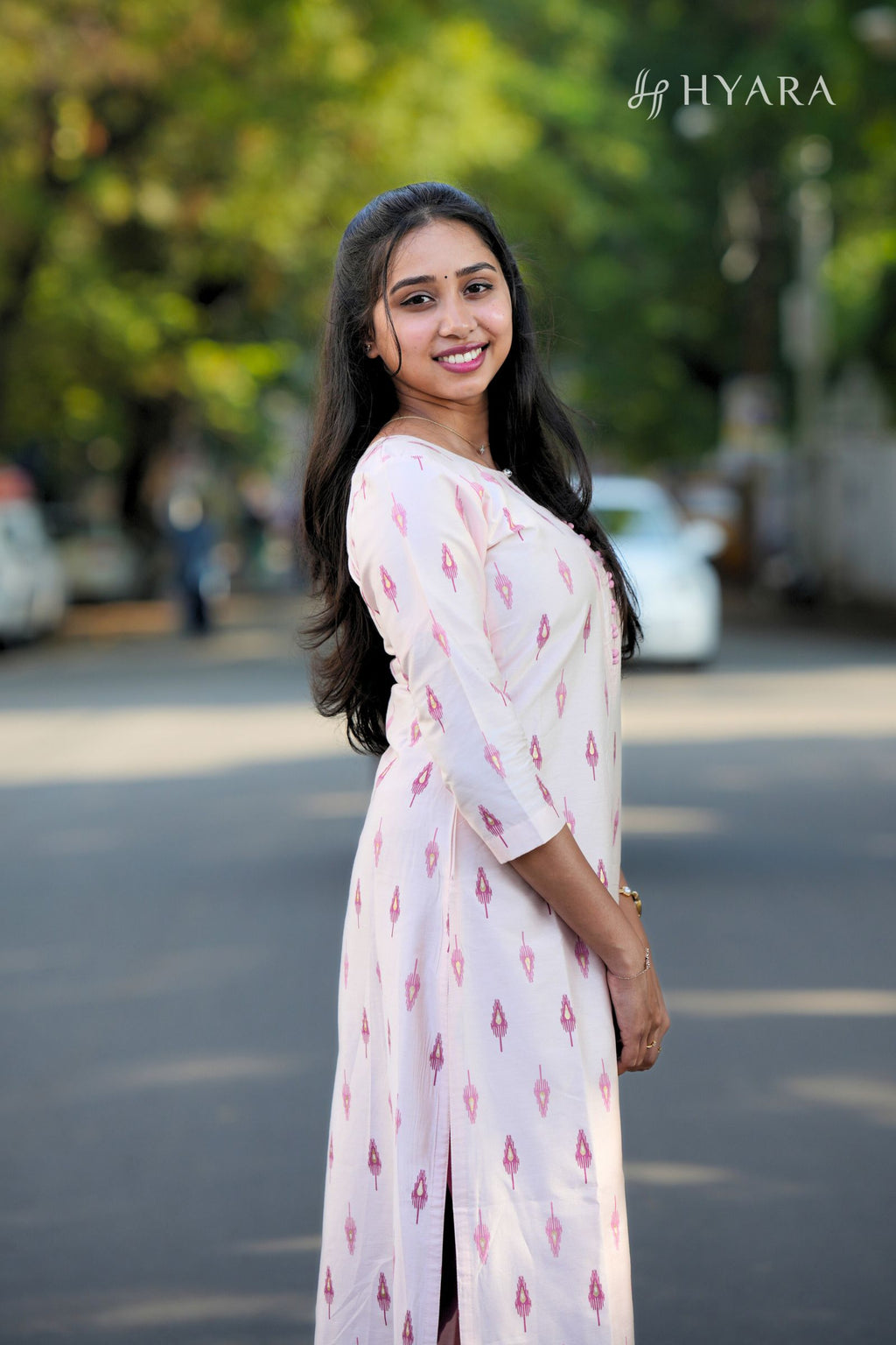 Roja - Pink Motif Kurti