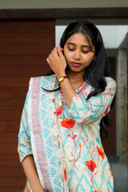 Tajmahal – V-Neck Top with Dupatta