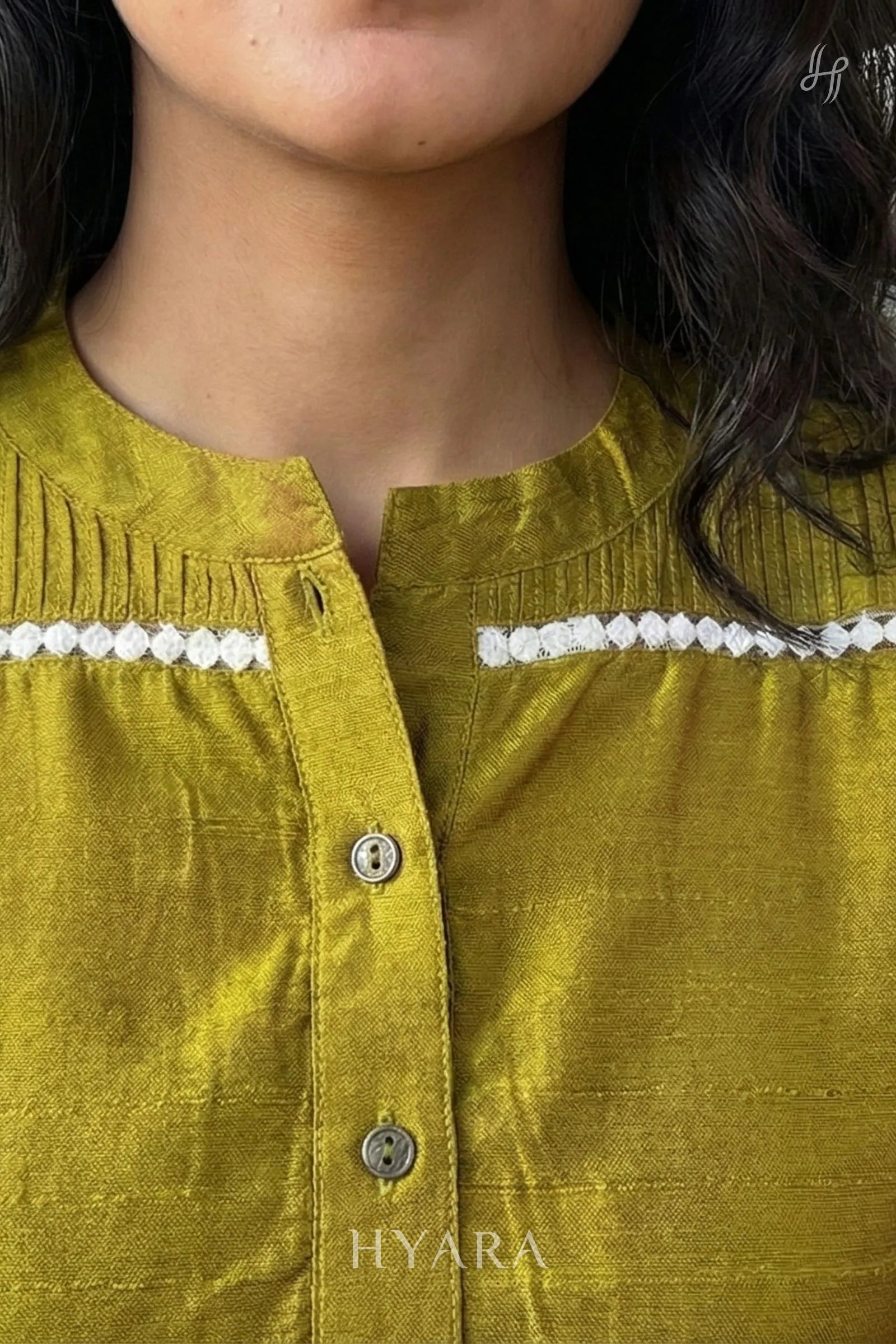 Tara Olive Kurti Top