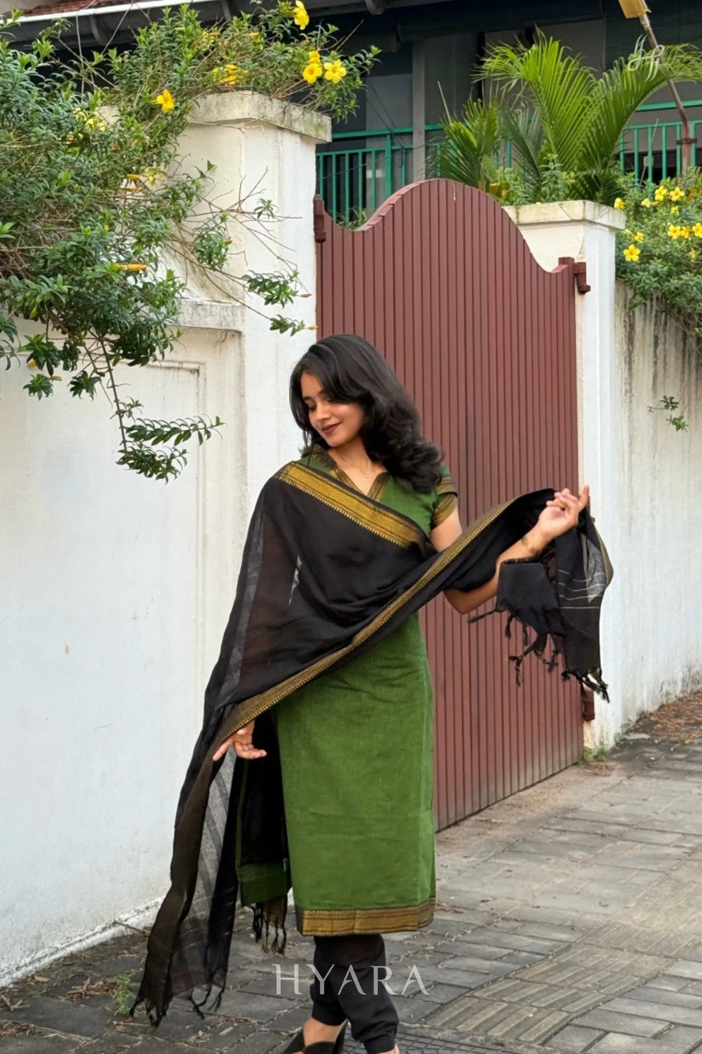 Thara - Green Mangalagiri 3 Pcs Suit Set