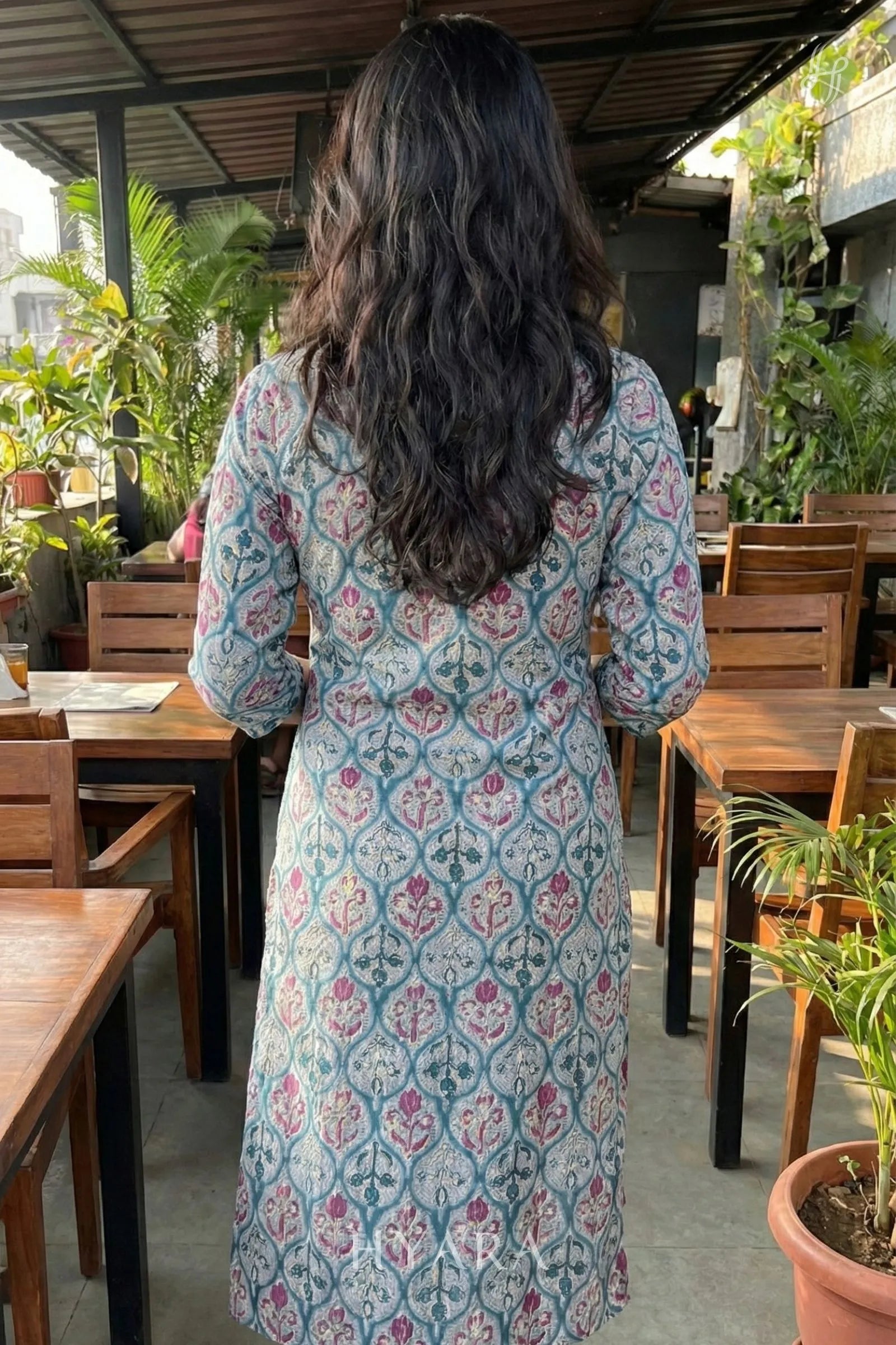 Vikas Ivory Blue Kurti Top